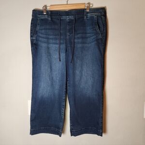 Torrid 2X Pull On Super Soft Weekend Mid-Rise Wide-Leg Crop Jean Stretch Denim